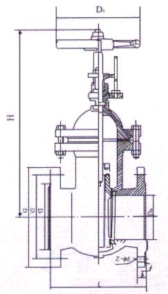 Gate valves, flat body, PN 10