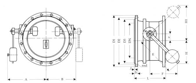 Disc-swing check valves, PN 10