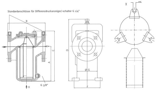 Einfachfilter für Kraftstoff, PN 16