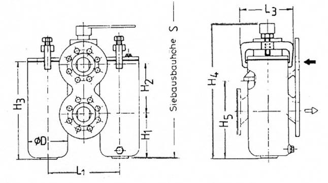 Umschaltbarer Doppelfilter, PN 10